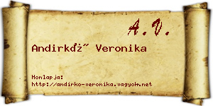 Andirkó Veronika névjegykártya